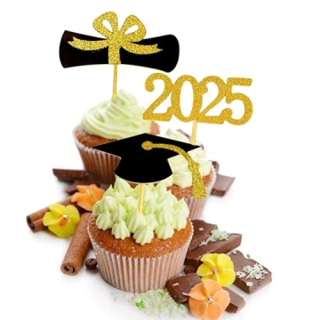 YuBoBo 2025 Graduation Cupcake Toppers for Celebrations