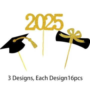 YuBoBo 2025 Graduation Cupcake Toppers for Celebrations