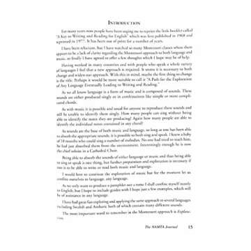 A Path for the Exploration of Any Language Leading to Writing and Reading (Montessori Language Program)