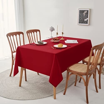 Romanstile Waterproof Red Tablecloth for Festive Dining