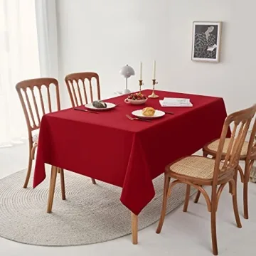Romanstile Waterproof Red Tablecloth for Festive Dining