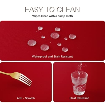 Romanstile Waterproof Red Tablecloth for Festive Dining