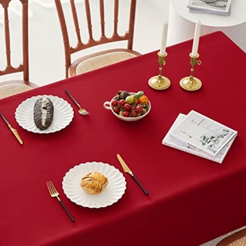 Romanstile Waterproof Red Tablecloth for Festive Dining