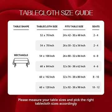 Romanstile Waterproof Red Tablecloth for Festive Dining