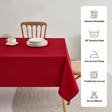 Romanstile Waterproof Red Tablecloth for Festive Dining