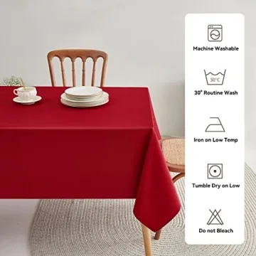 Romanstile Waterproof Red Tablecloth for Festive Dining