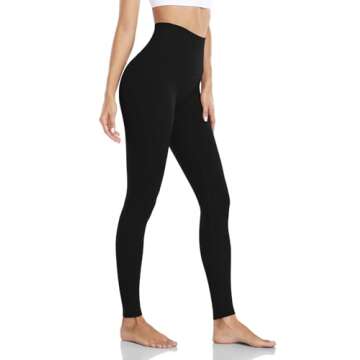 HeyNuts Workout Pro Extra Long Leggings for Tall Women, High Waisted Athletic Tummy Control Leggings Soft Yoga Pants 31'' Black M(8/10)
