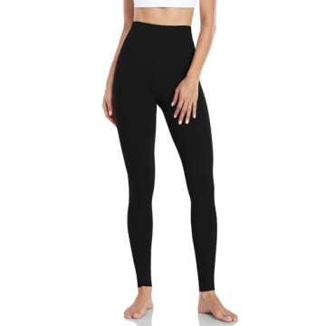 HeyNuts Workout Pro Extra Long Leggings for Tall Women, High Waisted Athletic Tummy Control Leggings Soft Yoga Pants 31'' Black M(8/10)