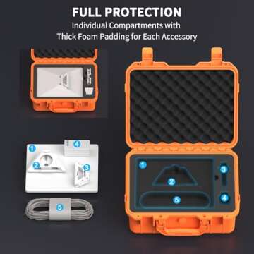 Zeroffi Starlink Mini Case, Portable Protective Carrying Case for Starlink Mini and Accessories, IP67 Waterproof Travel Case with Secure Lock, Orange