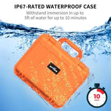 Zeroffi Starlink Mini Case, Portable Protective Carrying Case for Starlink Mini and Accessories, IP67 Waterproof Travel Case with Secure Lock, Orange
