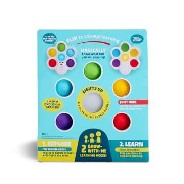 Chuckle & Roar - Pop It! and Learn - Educational and Electronic Popping Toy - Learn Numbers & Letters in Spanish or English - Great for Ages 6 Months to 2 Years