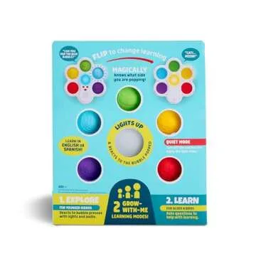 Chuckle & Roar - Pop It! and Learn - Educational and Electronic Popping Toy - Learn Numbers & Letters in Spanish or English - Great for Ages 6 Months to 2 Years