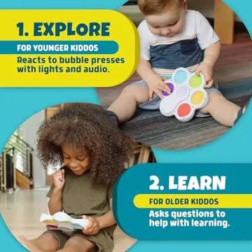 Chuckle & Roar - Pop It! and Learn - Educational and Electronic Popping Toy - Learn Numbers & Letters in Spanish or English - Great for Ages 6 Months to 2 Years