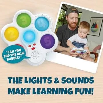 Chuckle & Roar - Pop It! and Learn - Educational and Electronic Popping Toy - Learn Numbers & Letters in Spanish or English - Great for Ages 6 Months to 2 Years