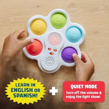 Chuckle & Roar - Pop It! and Learn - Educational and Electronic Popping Toy - Learn Numbers & Letters in Spanish or English - Great for Ages 6 Months to 2 Years