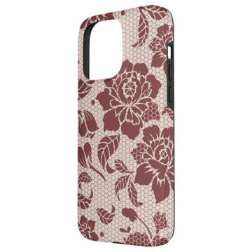 Stylish iPhone 15 Pro Max Holiday Phone Case with Lace Pattern