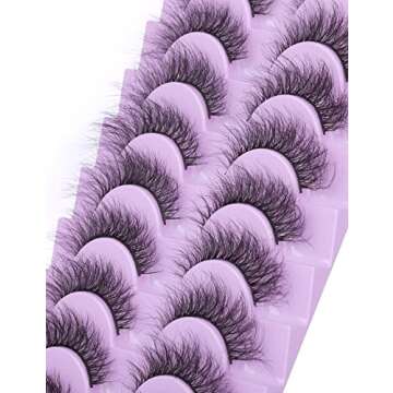 wiwoseo Angel Cat Eye Lashes Mink Fluffy Eyelashes that Look Like Extension Strip Eyelashes Fairy Th...