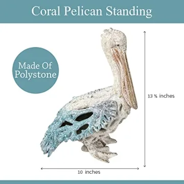Corner Merchant Pelican Statue Coastal Decor 13 3/4 Inches