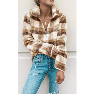 Angashion Women's Cozy Fleece Pullover Sweatshirt