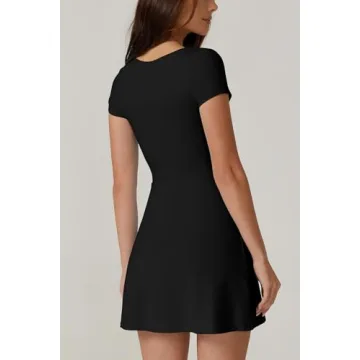 Stylish QINSEN Tennis Dress with Built-in Shorts and Pockets