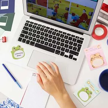 cobee Cute Animal Sticky Notes, 8 Pack Kawaii Animal Self-Stick Notes Cartoon Markers Flags Cute Shapes Self-Stick Memo Pads Students Home Office Roommates Gifts Tab Supplies 160 Sheets