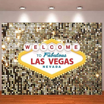 MAQTT 7X5FT Welcome to Fabulous Las Vegas Backdrop - Casino Night Party Decoration!