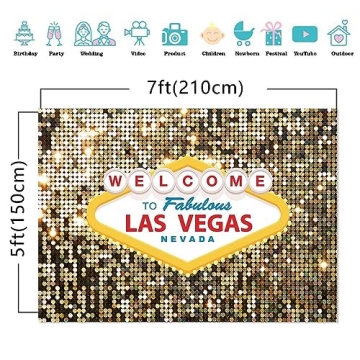 MAQTT 7X5FT Las Vegas Backdrop for Glamorous Events
