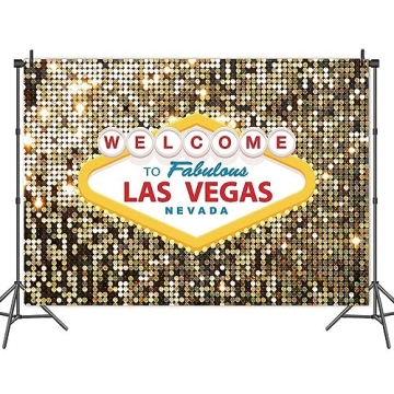 MAQTT 7X5FT Las Vegas Backdrop for Glamorous Events