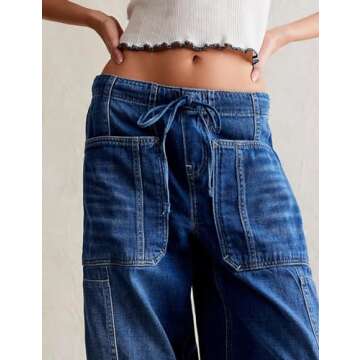 Shop EZAPINE Women’s Vintage Wide Leg Jeans for Comfort