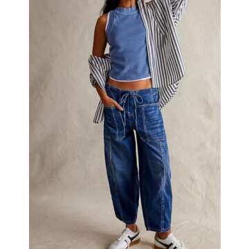 Shop EZAPINE Women’s Vintage Wide Leg Jeans for Comfort