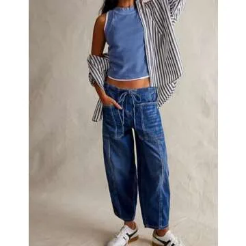 Shop EZAPINE Women’s Vintage Wide Leg Jeans for Comfort