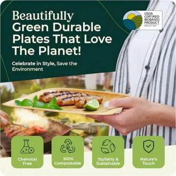 Eco-Friendly Palm Leaf Plates for All Occasions - 50 Pack
