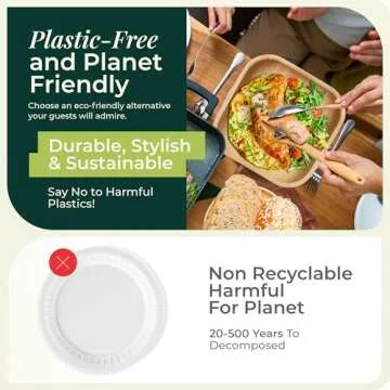 Eco-Friendly Palm Leaf Plates for All Occasions - 50 Pack