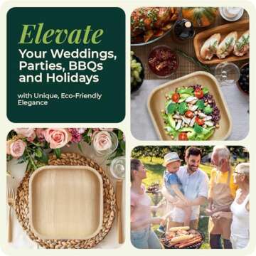 Palm Leaf Plates 10&6 Inch Bamboo Plates Disposable 50 Pack Bulk Eco-Friendly Biodegradable Compostable Plates Best Alternative To Wooden Plastic Paper Plates By KoalaLove