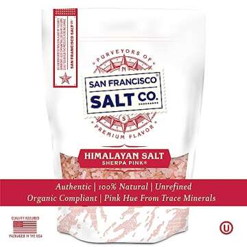 Sherpa Pink Himalayan Salt - 2 lb. Bag Coarse Grain - for Grinders and Salt Mills