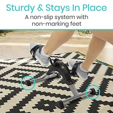 Vive Folding Pedal Exerciser for Home and Office Fitness