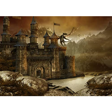 BELECO 7x5ft Fantasy Castle Backdrop with Dragon Scene for Photography