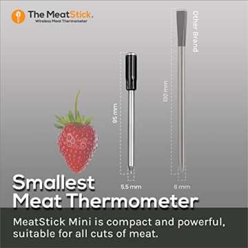 MeatStick Mini X Set | Wireless Meat Thermometer with Bluetooth | for Kitchen, Air Fryer, Deep Frying, Oven, Sous Vide, BBQ, Grill, Rotisserie | Limited Range