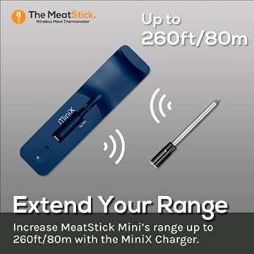 MeatStick Mini X Set | Wireless Meat Thermometer with Bluetooth | for Kitchen, Air Fryer, Deep Frying, Oven, Sous Vide, BBQ, Grill, Rotisserie | Limited Range