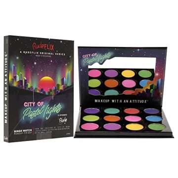 Rude Cosmetics City of Pastel Lights - 12 Pastel Pigment and Eyeshadow Palette Eye Shadow Women 0.41 oz