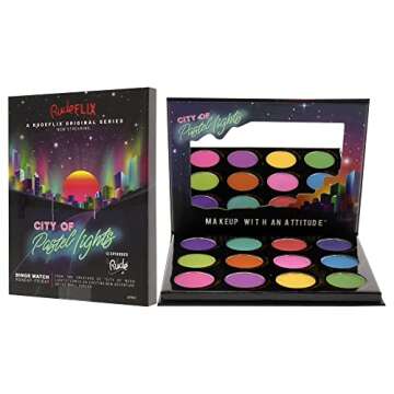 Rude Cosmetics City of Pastel Lights - 12 Pastel Pigment and Eyeshadow Palette Eye Shadow Women 0.41 oz