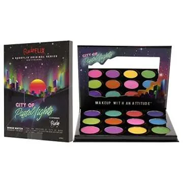 Rude Cosmetics City of Pastel Lights - 12 Pastel Pigment and Eyeshadow Palette Eye Shadow Women 0.41 oz