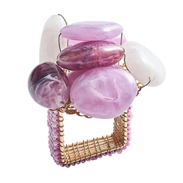 Kim Seybert Sea Stone Napkin Rings in Lilac, Set of 4