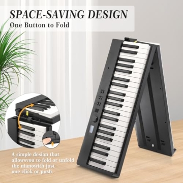 88 Key Full Size Portable Folding Electronic Keyboard Piano Set with Essential Accessories