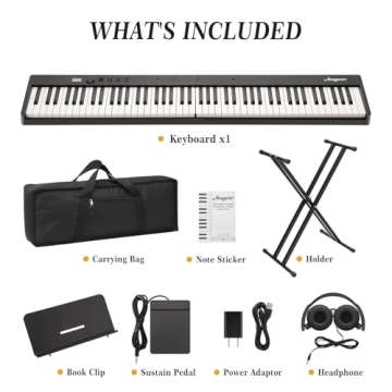 88 Key Portable Folding Electronic Keyboard with Bluetooth