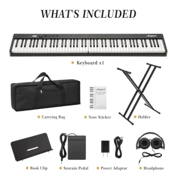88 Key Portable Folding Electronic Keyboard with Bluetooth