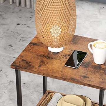 IRONCK End Table, 20 Inch Side Tables, Easy Assembly, Wood Nightstand for Bedroom and Living Room, Stable and Sturdy, Vintage Brown