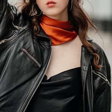 TopTie 23 Inch Square Satin Scarf, Handkerchief Bandana, Head Scarf Neck Gaiter - Royal Blue