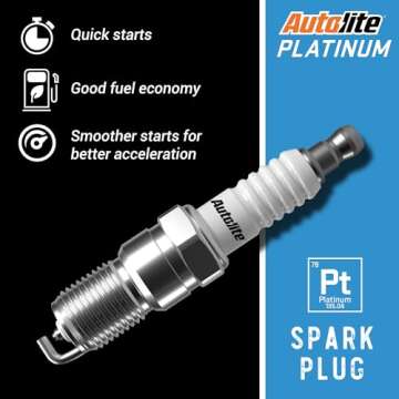 Autolite Platinum AP5143 Automotive Replacement Spark Plugs (4 Pack)