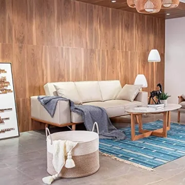 MINTWOOD Large Cotton Rope Blanket Storage Basket - 22x14